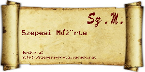 Szepesi Márta névjegykártya