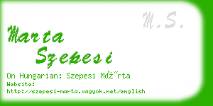 marta szepesi business card